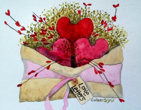 love letters watercolor